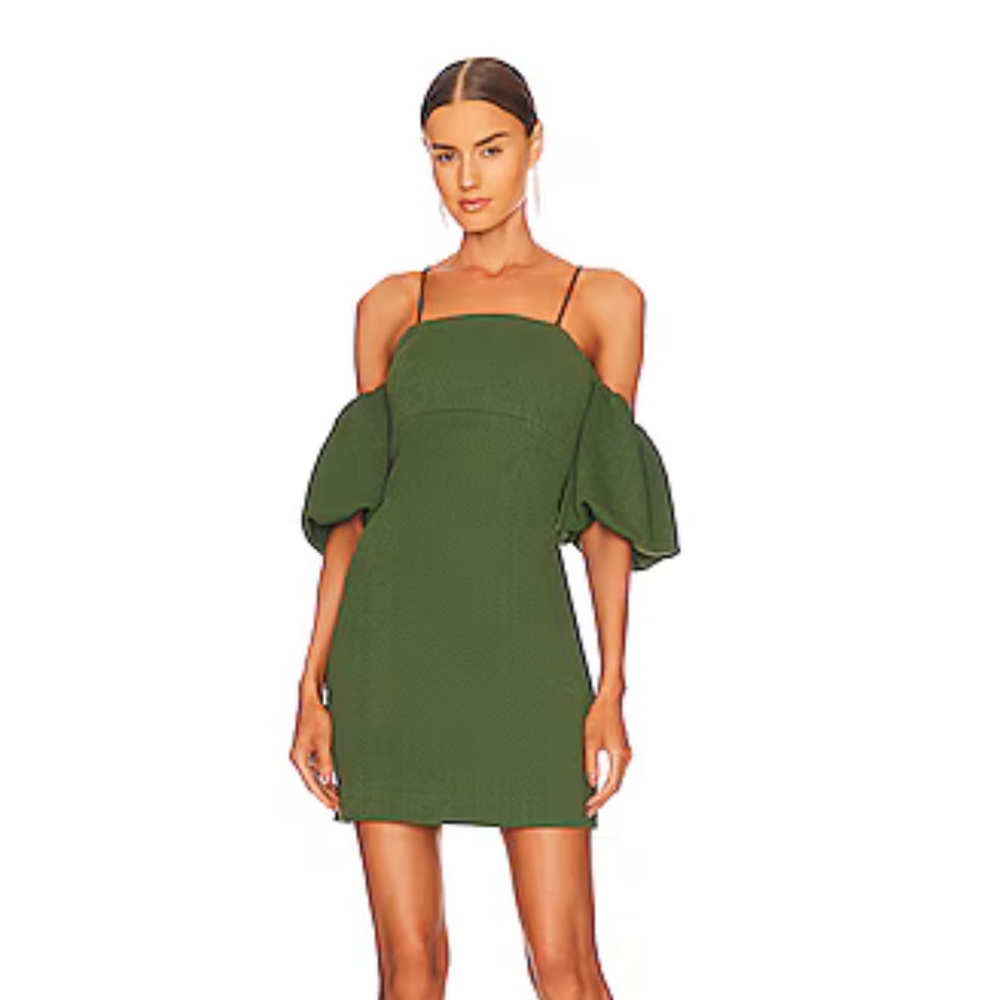 Elegant Green Off-Shoulder Dress